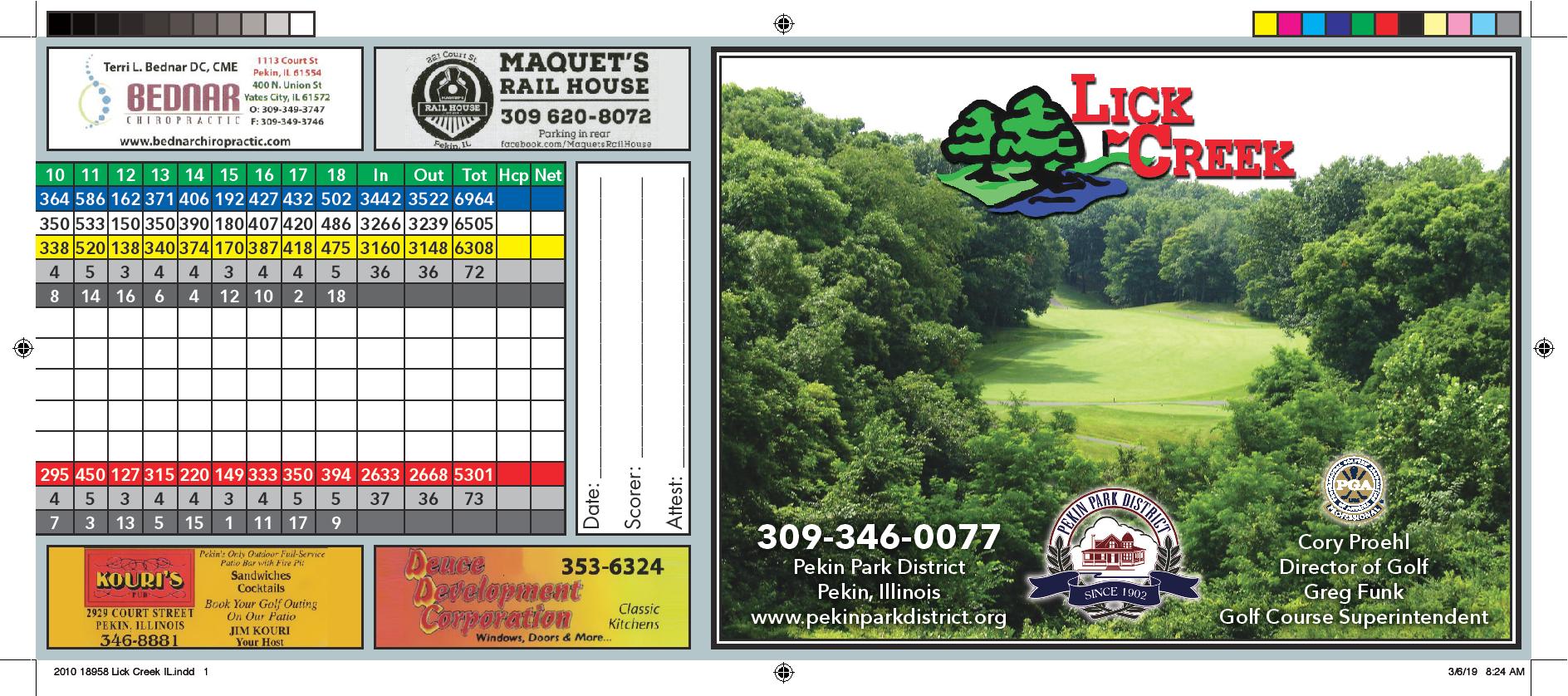 Lick Creek, Pekin, Illinois Golf course information and reviews.